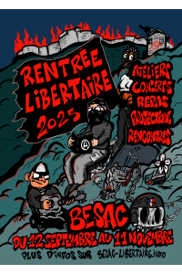 Affiche Rentrée libertaire 2025 crâne couleur